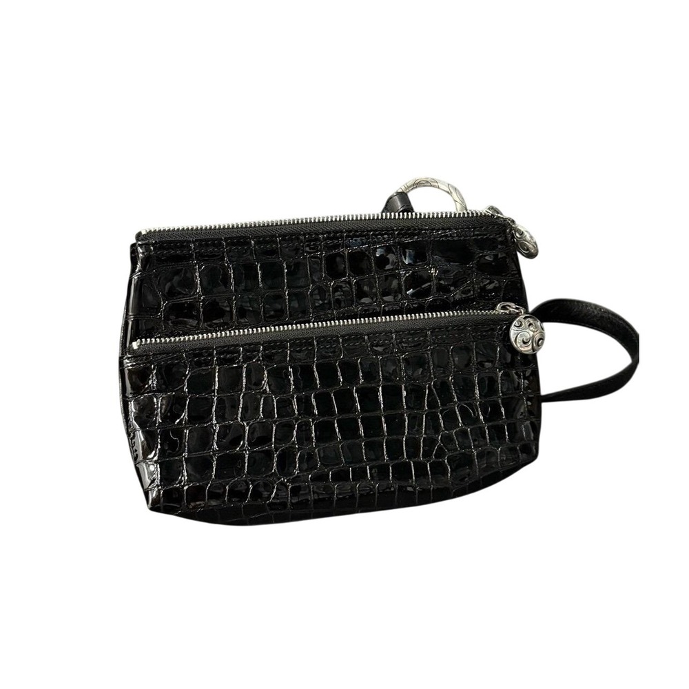 Y2K Elegant Black Crocodile-Embossed Faux Leather Women's‎ Bag